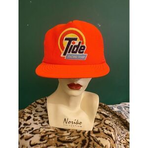 Vintage Tide Racing Hat NASCAR SnapBack Trucker Cap Neon Orange USA